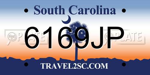 6169JP South Carolina License Plate