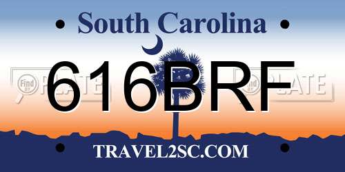 616BRF South Carolina License Plate