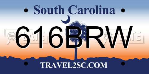 616BRW South Carolina License Plate