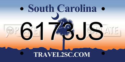 6173JS South Carolina License Plate