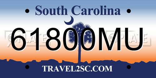 61800MU South Carolina License Plate