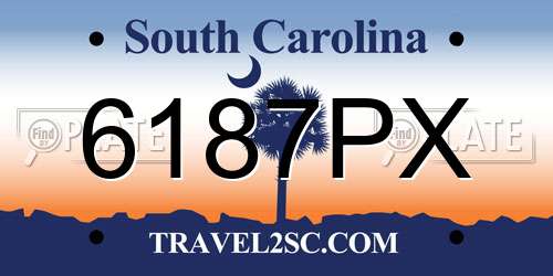 6187PX South Carolina License Plate
