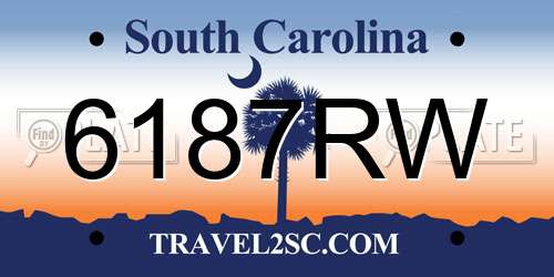 6187RW South Carolina License Plate