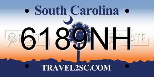 6189NH South Carolina License Plate