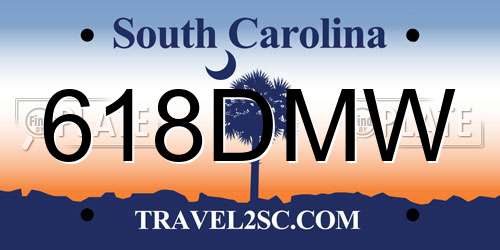 618DMW South Carolina License Plate