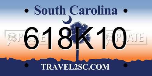 618K10 South Carolina License Plate