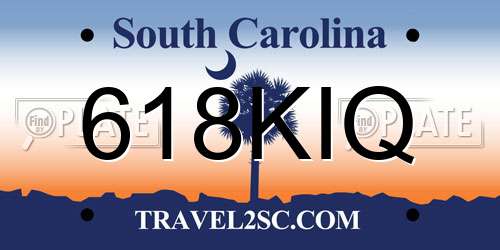 618KIQ South Carolina License Plate