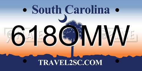 618OMW South Carolina License Plate