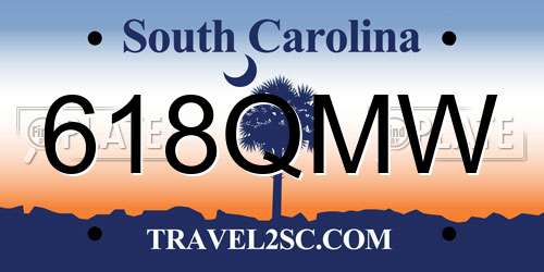 618QMW South Carolina License Plate