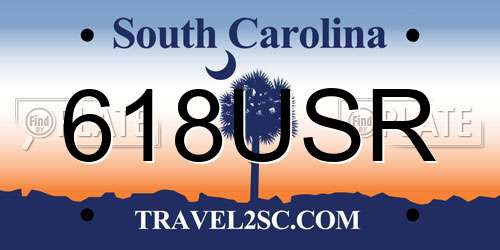 618USR South Carolina License Plate