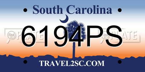 6194PS South Carolina License Plate