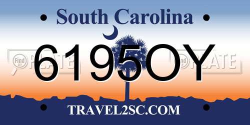 6195OY South Carolina License Plate