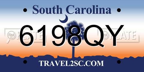 6198QY South Carolina License Plate