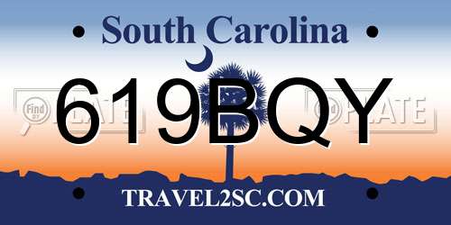 619BQY South Carolina License Plate