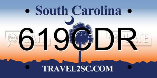 619CDR South Carolina License Plate