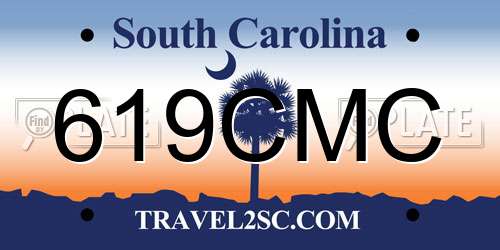 619CMC South Carolina License Plate