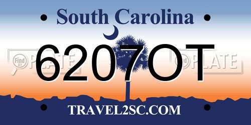 6207OT South Carolina License Plate