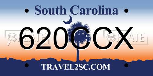 620CCX South Carolina License Plate
