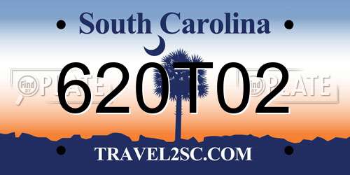 620T02 South Carolina License Plate