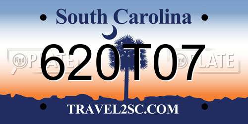 620T07 South Carolina License Plate