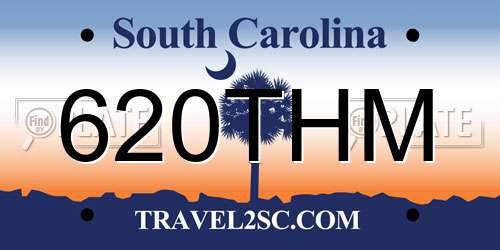 620THM South Carolina License Plate