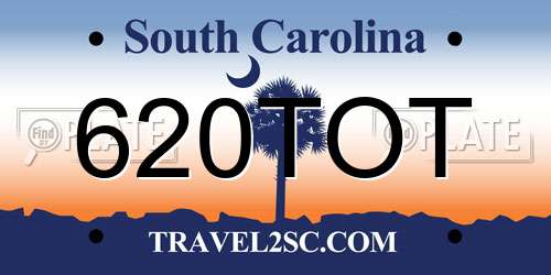 620TOT South Carolina License Plate
