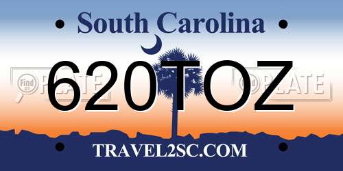 620TOZ South Carolina License Plate
