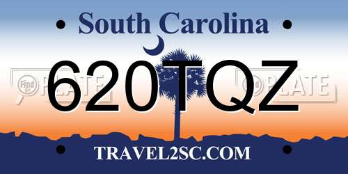 620TQZ South Carolina License Plate