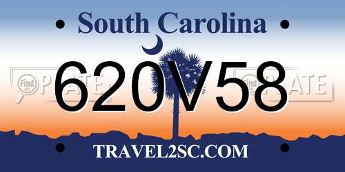 620V58 South Carolina License Plate