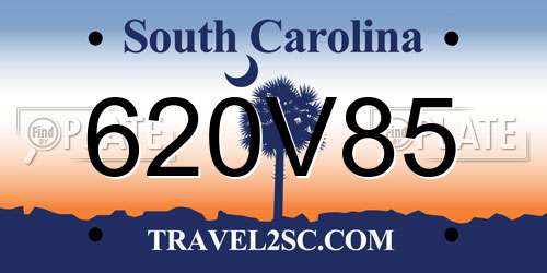 620V85 South Carolina License Plate