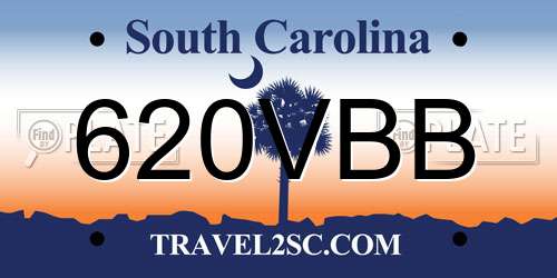 620VBB South Carolina License Plate