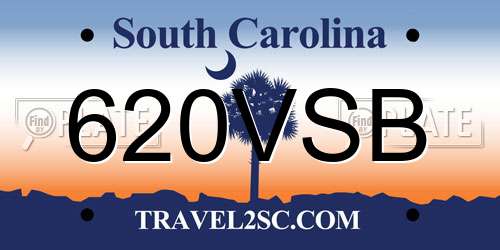620VSB South Carolina License Plate