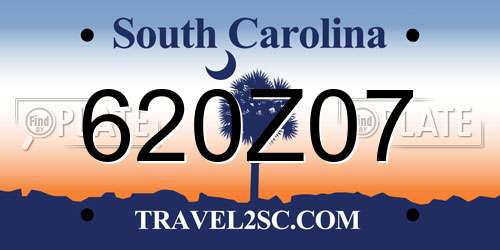 620Z07 South Carolina License Plate