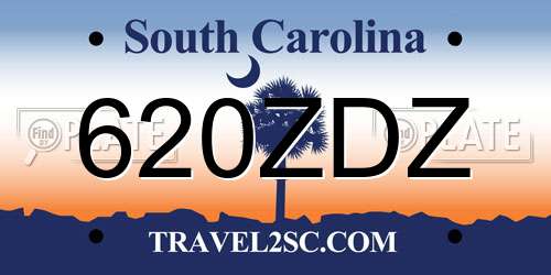 620ZDZ South Carolina License Plate