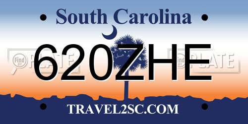 620ZHE South Carolina License Plate
