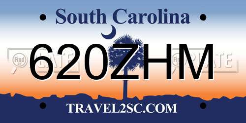 620ZHM South Carolina License Plate