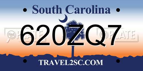 620ZQ7 South Carolina License Plate