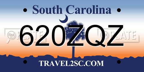620ZQZ South Carolina License Plate