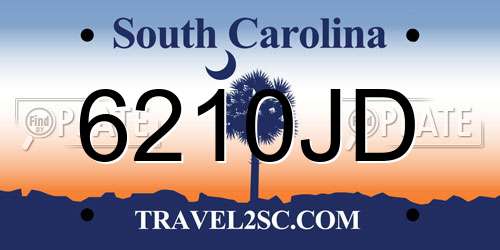 6210JD South Carolina License Plate
