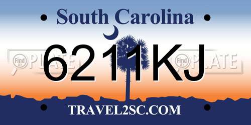 6211KJ South Carolina License Plate