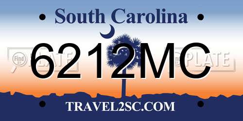 6212MC South Carolina License Plate