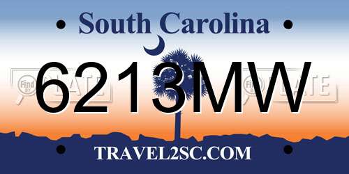 6213MW South Carolina License Plate