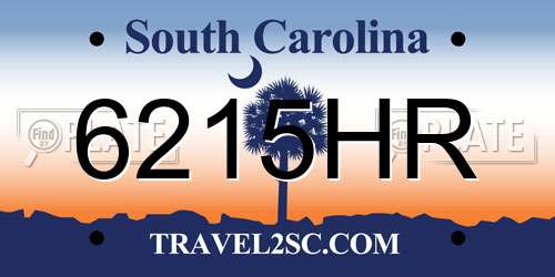 6215HR South Carolina License Plate