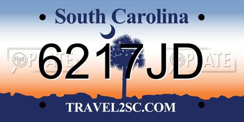 6217JD South Carolina License Plate