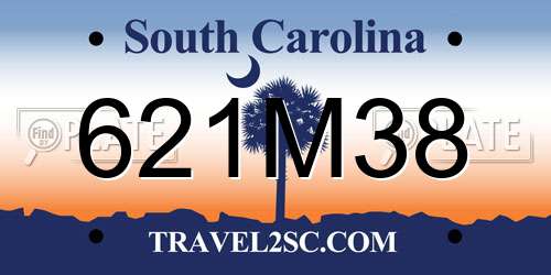 621M38 South Carolina License Plate