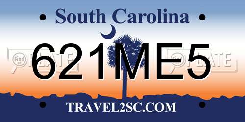 621ME5 South Carolina License Plate