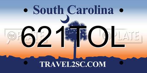 621TOL South Carolina License Plate