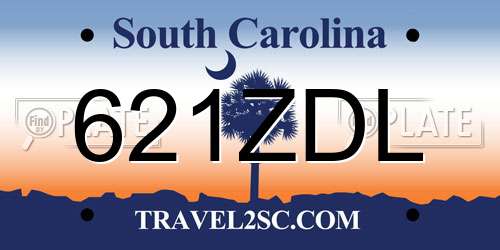 621ZDL South Carolina License Plate