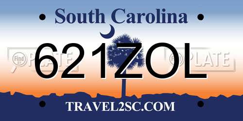 621ZOL South Carolina License Plate