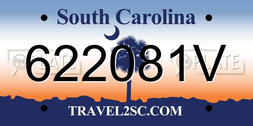622081V South Carolina License Plate